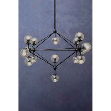 Abira Matte Black 15 Arm Pendant Light