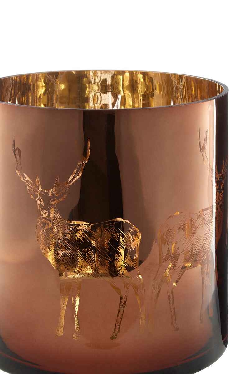 Medium Brown Stag Candle Holder