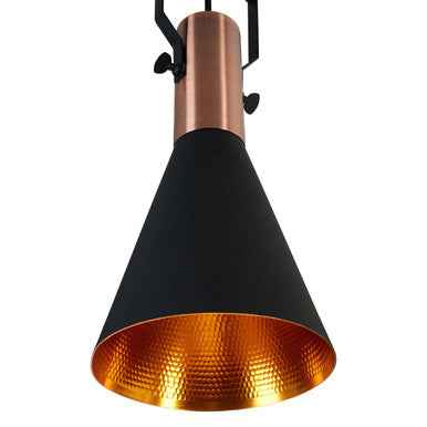 Argo Small Pendant Light in Black and Copper.