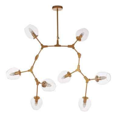 Abira Light Gold 8 Arm Pendant Lamp
