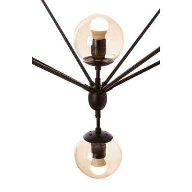 Abira Matte Black 21 Arm Pendant Lamp