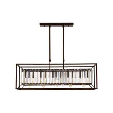 Akiko 5 Bulb Dark Bronze and Glass Ceiling Light