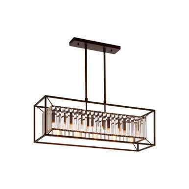 Akiko 5 Bulb Dark Bronze and Glass Ceiling Light