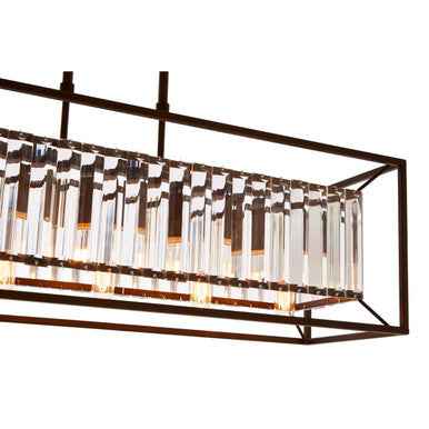 Akiko 5 Bulb Dark Bronze and Glass Ceiling Light