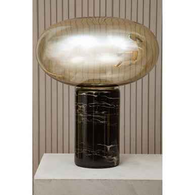 Marmo Black Marble Table Lamp With Glass Shade