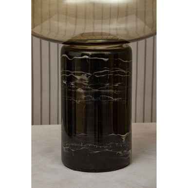 Marmo Black Marble Table Lamp With Glass Shade