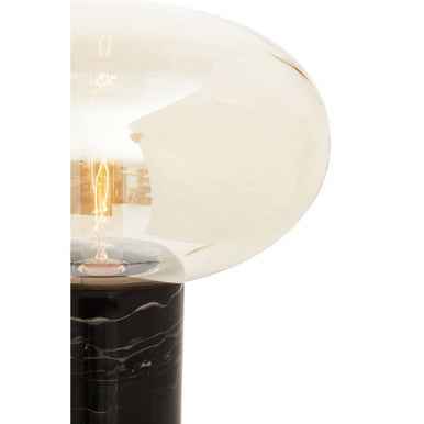 Marmo Black Marble Table Lamp With Glass Shade