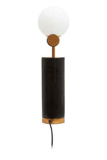 Marmo Black Marble Table Lamp With White Shade