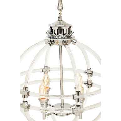 Karlo Pendant Light In Clear Acrylic And Chrome Finish