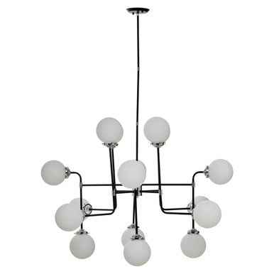 Abira Black And Chrome 16 Arm Pendant Light