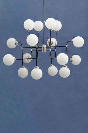 Abira Black And Chrome 16 Arm Pendant Light