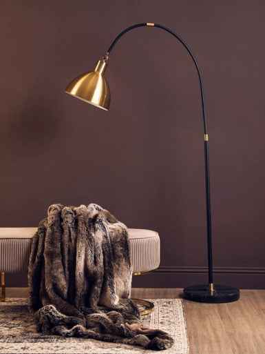 Newton Gold Finish Metal Shade Floor Lamp