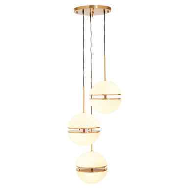 Abira Three Ball Brass Pendant Light