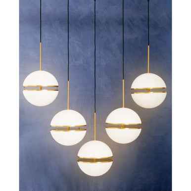 Abira Five Ball Brass Pendant Light