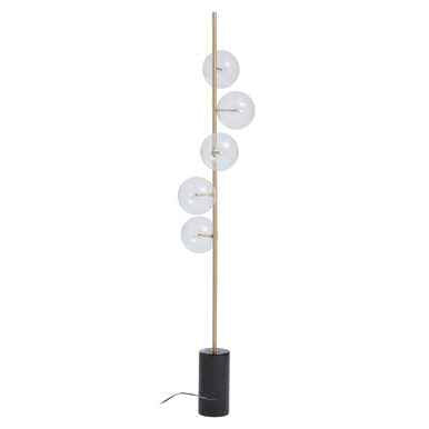 Abira Five Bulb Black Marble Base Floor Lamp