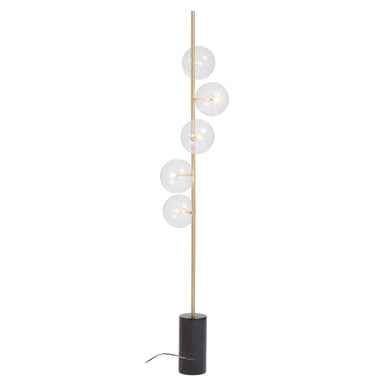 Abira Five Bulb Black Marble Base Floor Lamp