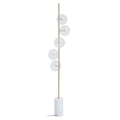 Abira Five Bulb White Marble Base Floor Lamp