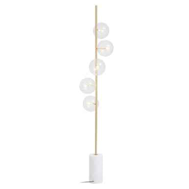 Abira Five Bulb White Marble Base Floor Lamp