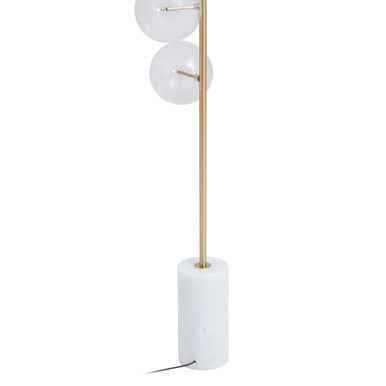 Abira Five Bulb White Marble Base Floor Lamp