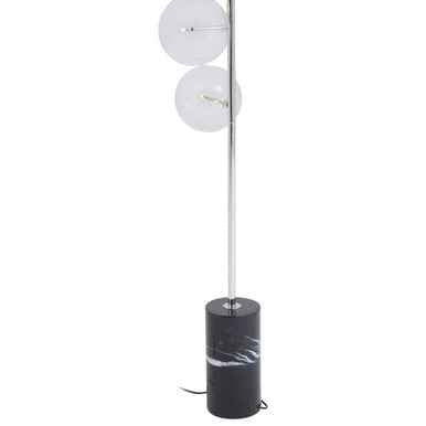 Abira Nickel And Black Marble Floor Lamp