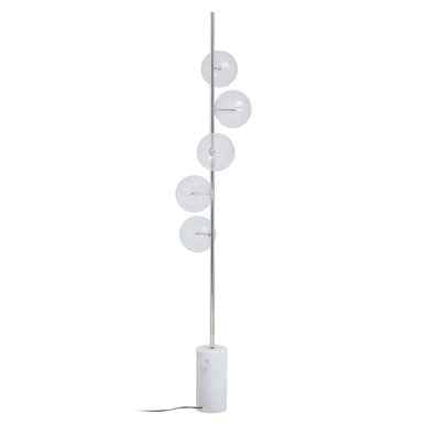 Abira Nickel And White Marble Floor Lamp
