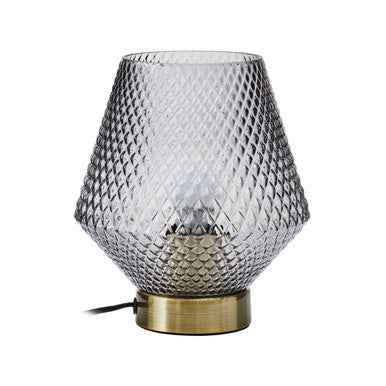 Noble Grey Smoked Glass Table Lamp
