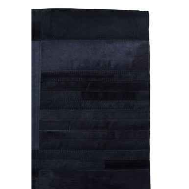 Bosie Safira Small Black And Grey Deco Print Leather Rug