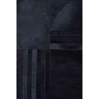 Bosie Safira Small Black And Grey Deco Print Leather Rug