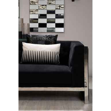 Bosie Hampstead Leather Effect and Linen Natural Cushion