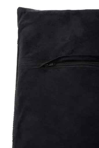 Bosie Safira Black Hair on Leather Patchwork Cushion