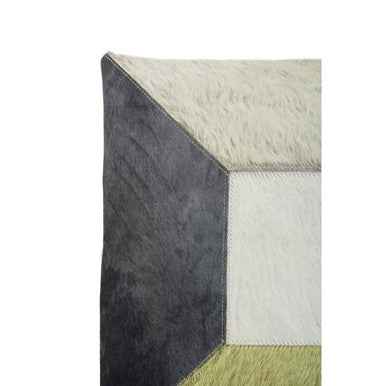 Bosie Safira Geometric Hair on Leather Patchwork Cushion