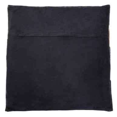 Bosie Safira Neutral Colourblock Hair on Leather Patchwork Cushion