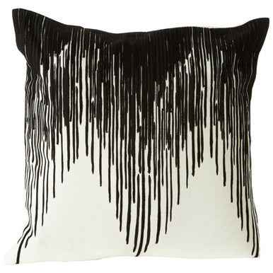 Bosie Ozella Black and White Embroidered Cushion