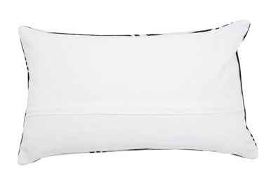 Bosie Ozella Black And White Embroidered Rectangular Cushion