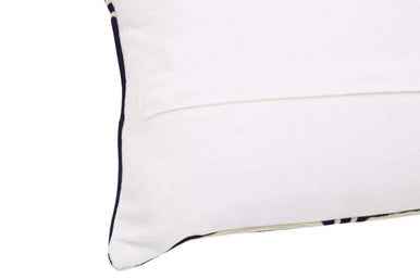 Bosie Ozella Black And White Embroidered Rectangular Cushion