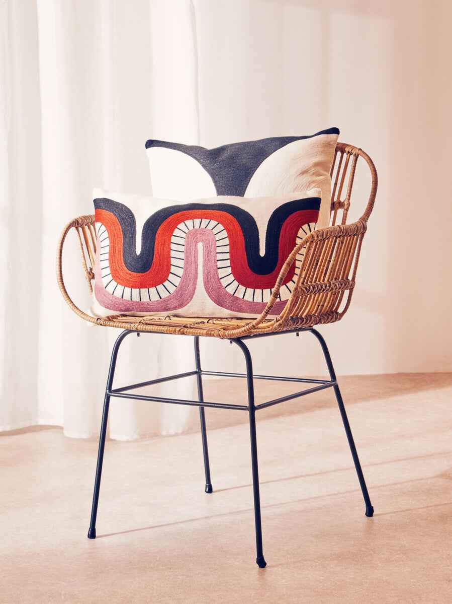 Bosie Ozella Curve Pattern Rectangular Cushion