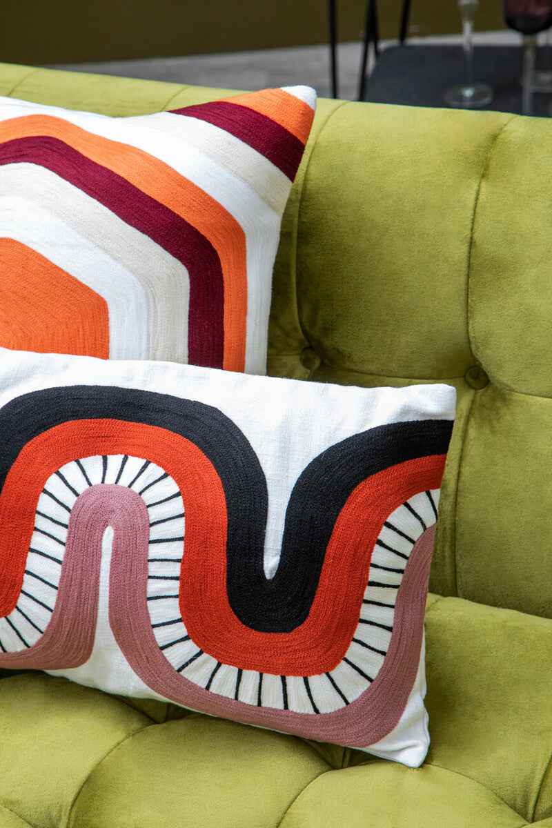 Bosie Ozella Curve Pattern Rectangular Cushion