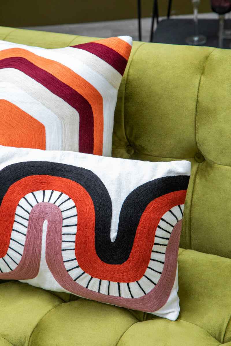 Bosie Ozella Curve Pattern Rectangular Cushion