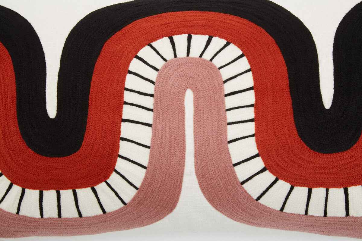 Bosie Ozella Curve Pattern Rectangular Cushion