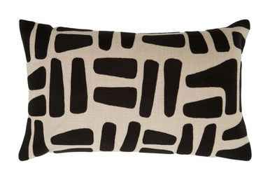 Bosie Ozella Natural And Black Rectangular Cushion