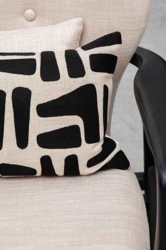 Bosie Ozella Natural And Black Rectangular Cushion