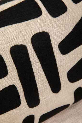 Bosie Ozella Natural And Black Rectangular Cushion