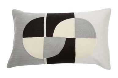 Bosie Ozella Circular Print Embroidered Rectangular Cushion