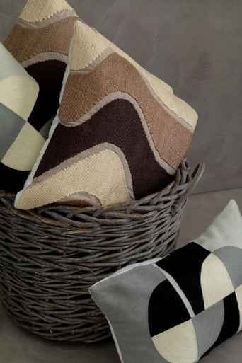 Bosie Ozella Circular Print Embroidered Rectangular Cushion