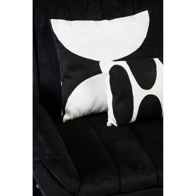 Bosie Ozella Black And White Semi Circular Design Cushion