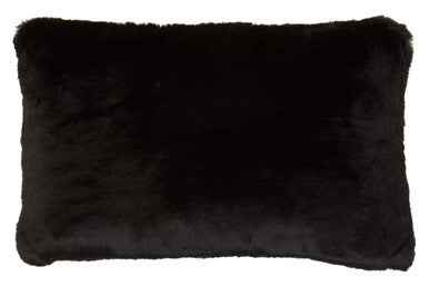 Bosie Lamina Black Rectangular Fur Cushion