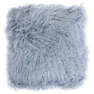 Bosie Mongolian Fur Grey Square Cushion