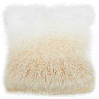 Bosie Mongolian Fur Natural Ombre Square Cushion