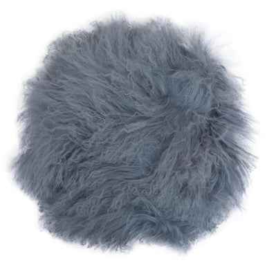 Bosie Mongolian Fur Grey Round Cushion