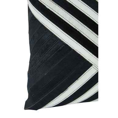 Bosie Safira Black and White Hair on Leather Cushion